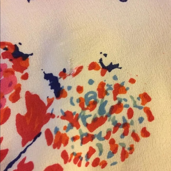 Pins And Needles Women's Spaghetti Strap Blouse Large Silk Floral Beige Coral - Picture 5 of 10